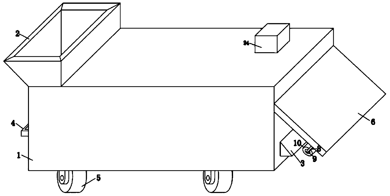 Asphalt paving device with stirring function for highway construction