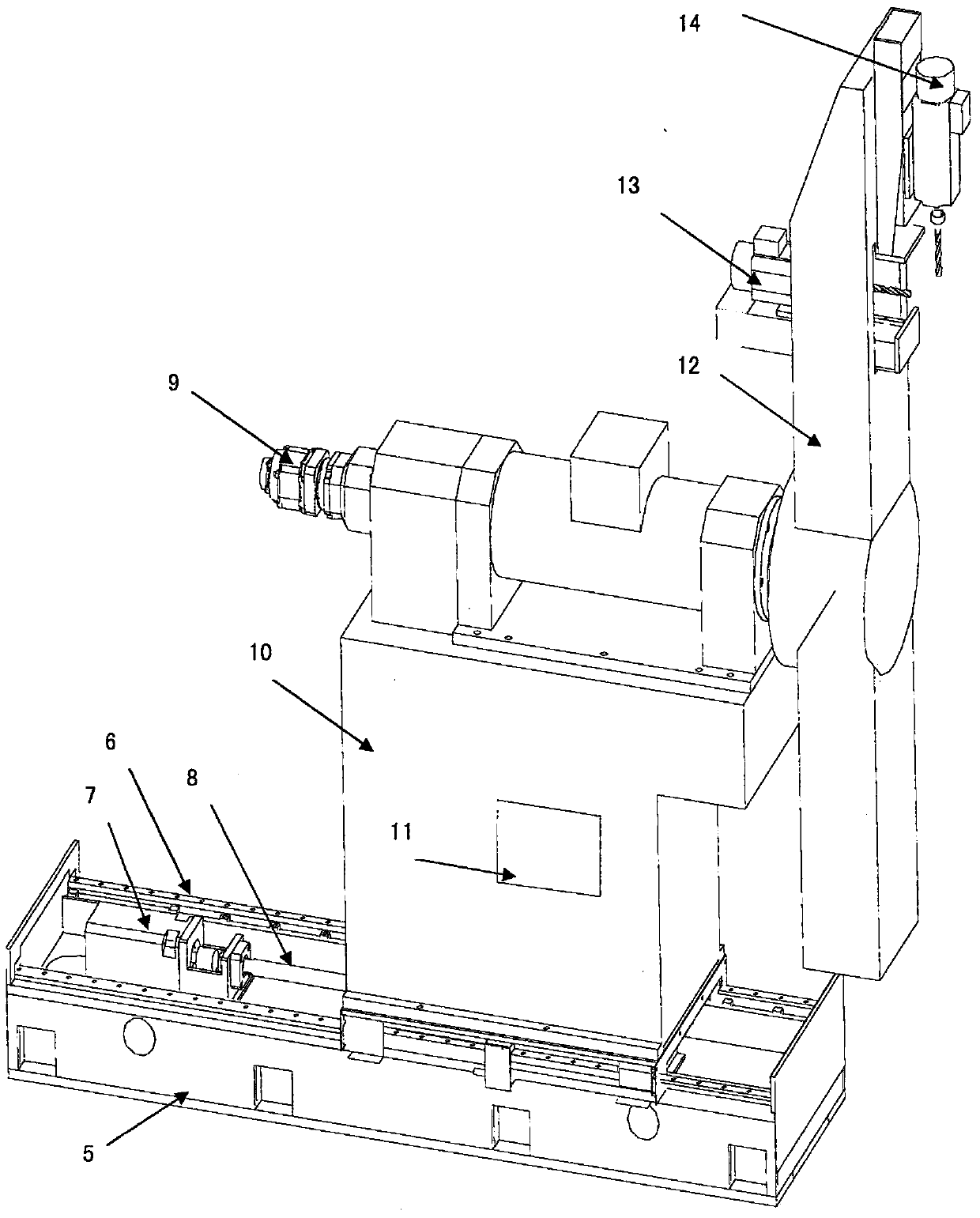 Automatic drilling device for end frames of composite material barrel