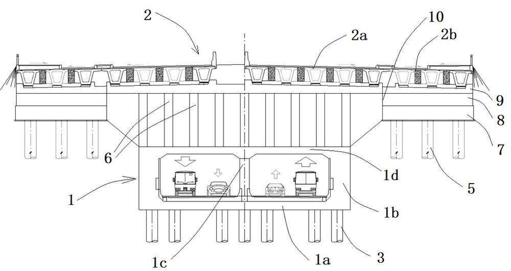 Beamless construction method of bridge-tunnel collaborative building structure