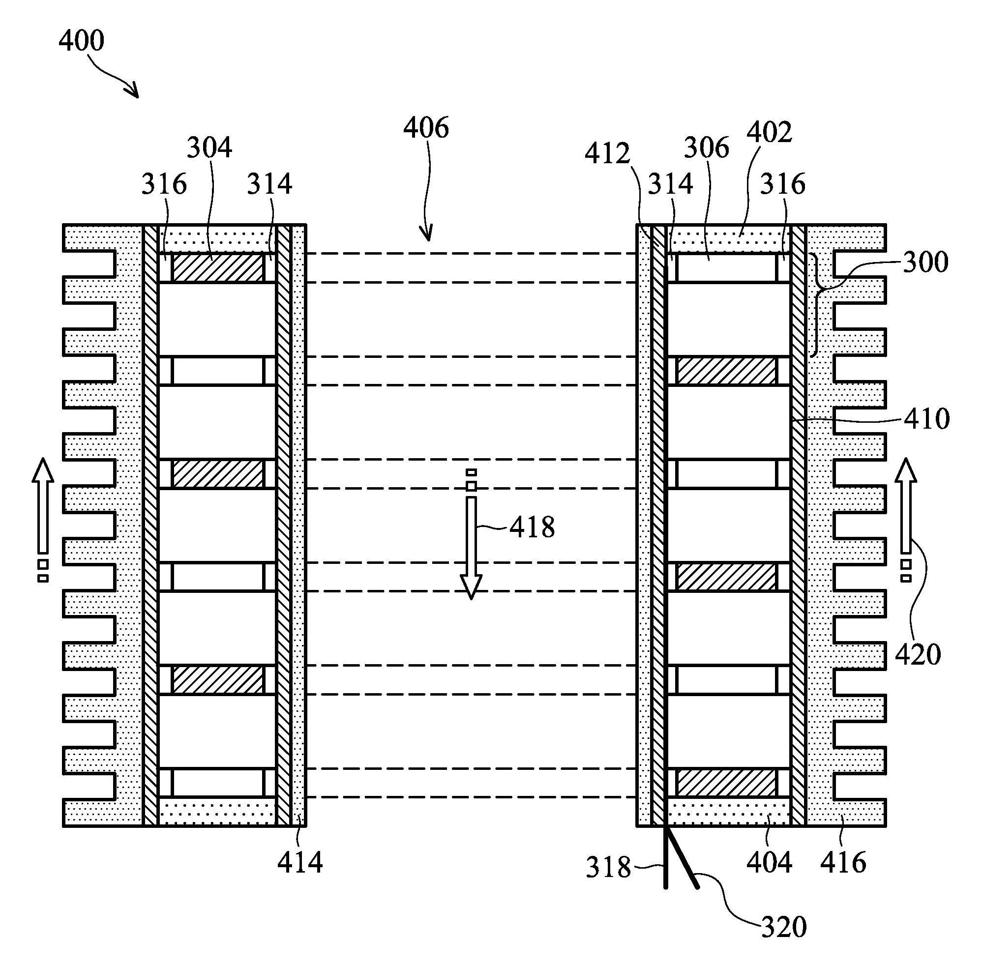 Thermoelectric module device with thin film elements and fabrication thereof
