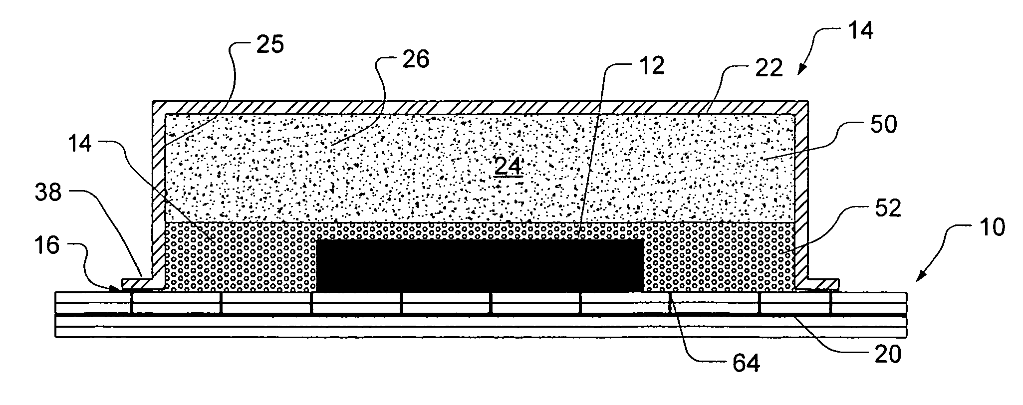 EMI absorbing shielding for a printed circuit board