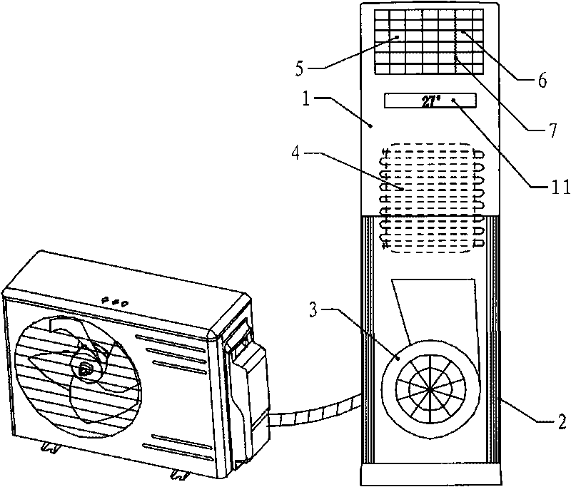 Air supply structure for indoor unit of cabinet air conditioner