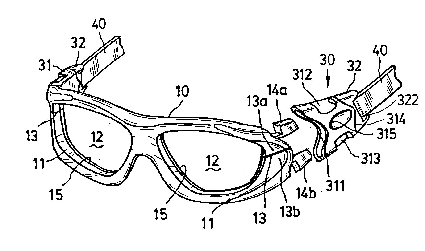 Goggles with changeable lenses