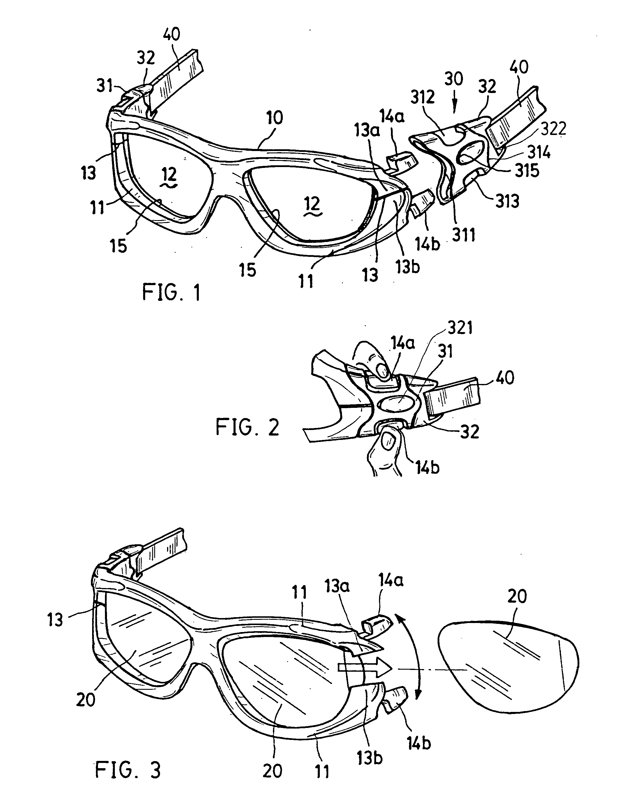 Goggles with changeable lenses