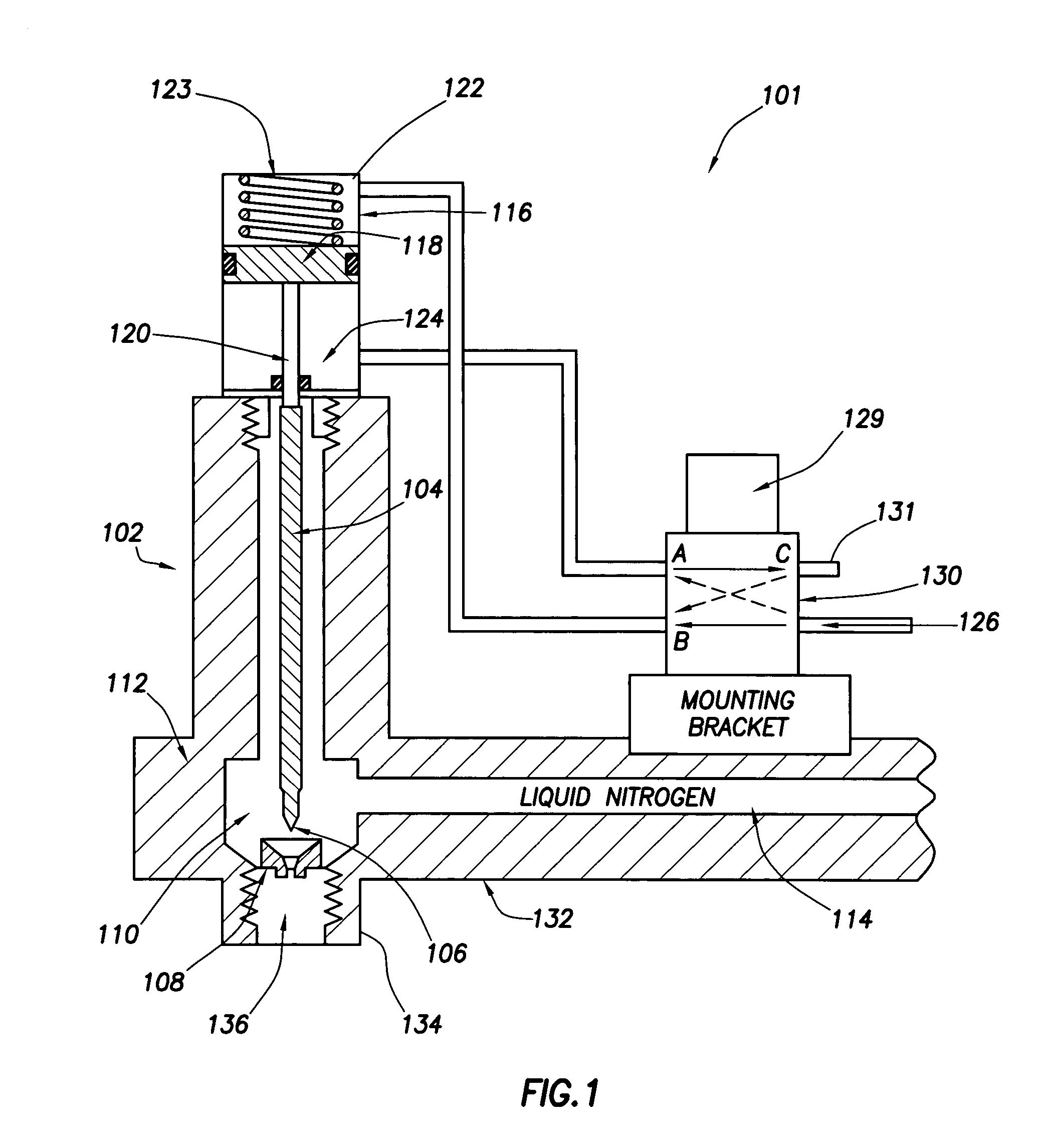 Liquid delivery system with horizontally displaced dispensing point