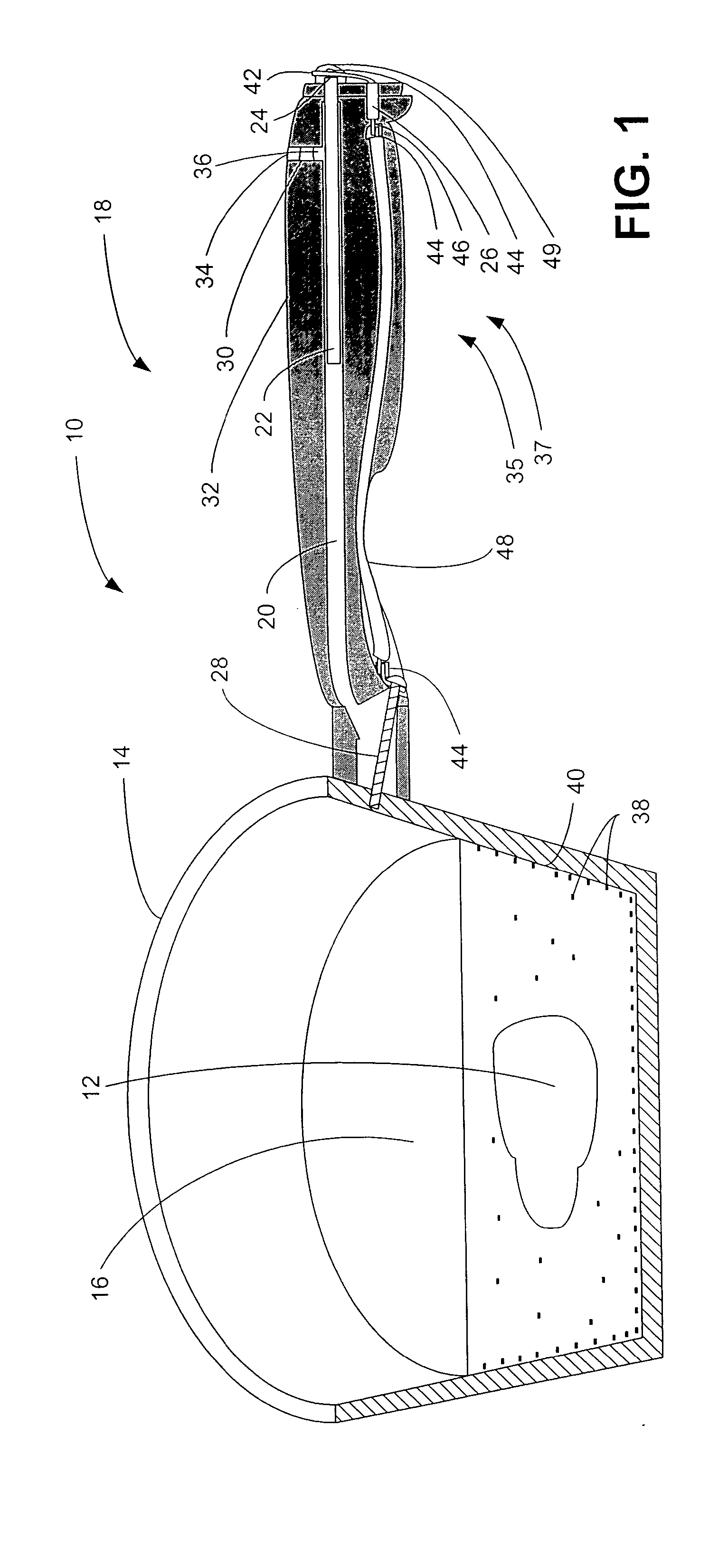 Electron source for food treating apparatus and method