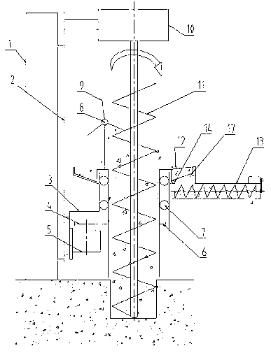 Soil pushing device special for spiral