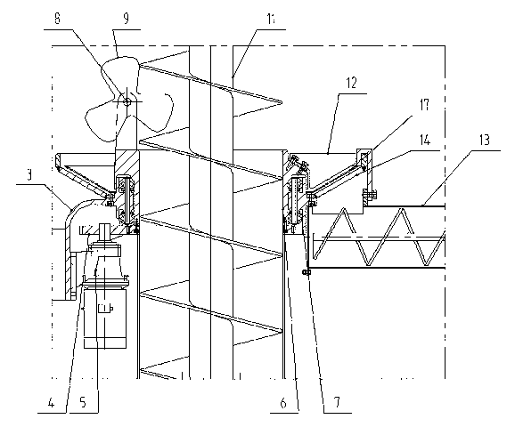 Soil pushing device special for spiral