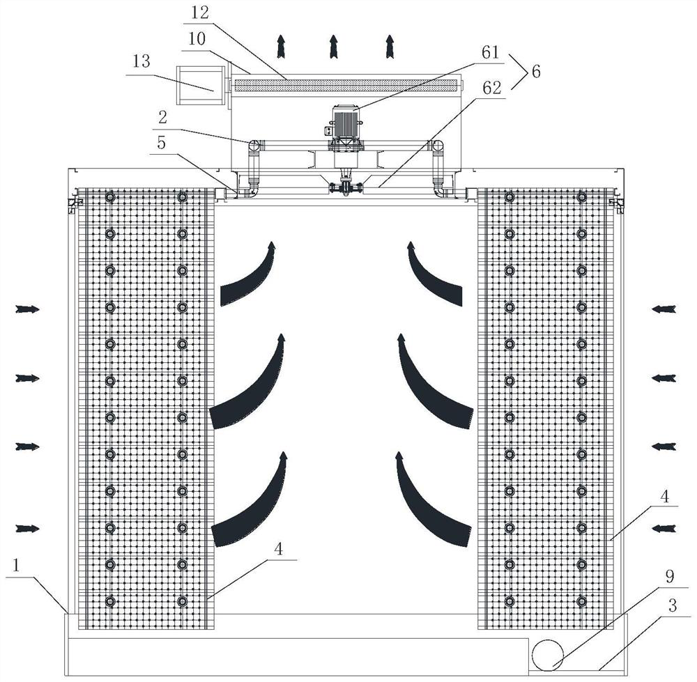 Cross-flow open-close type cooling tower