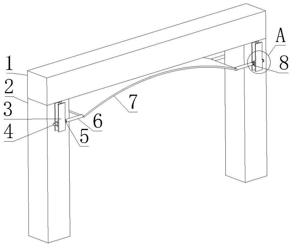 A steel beam damping structure