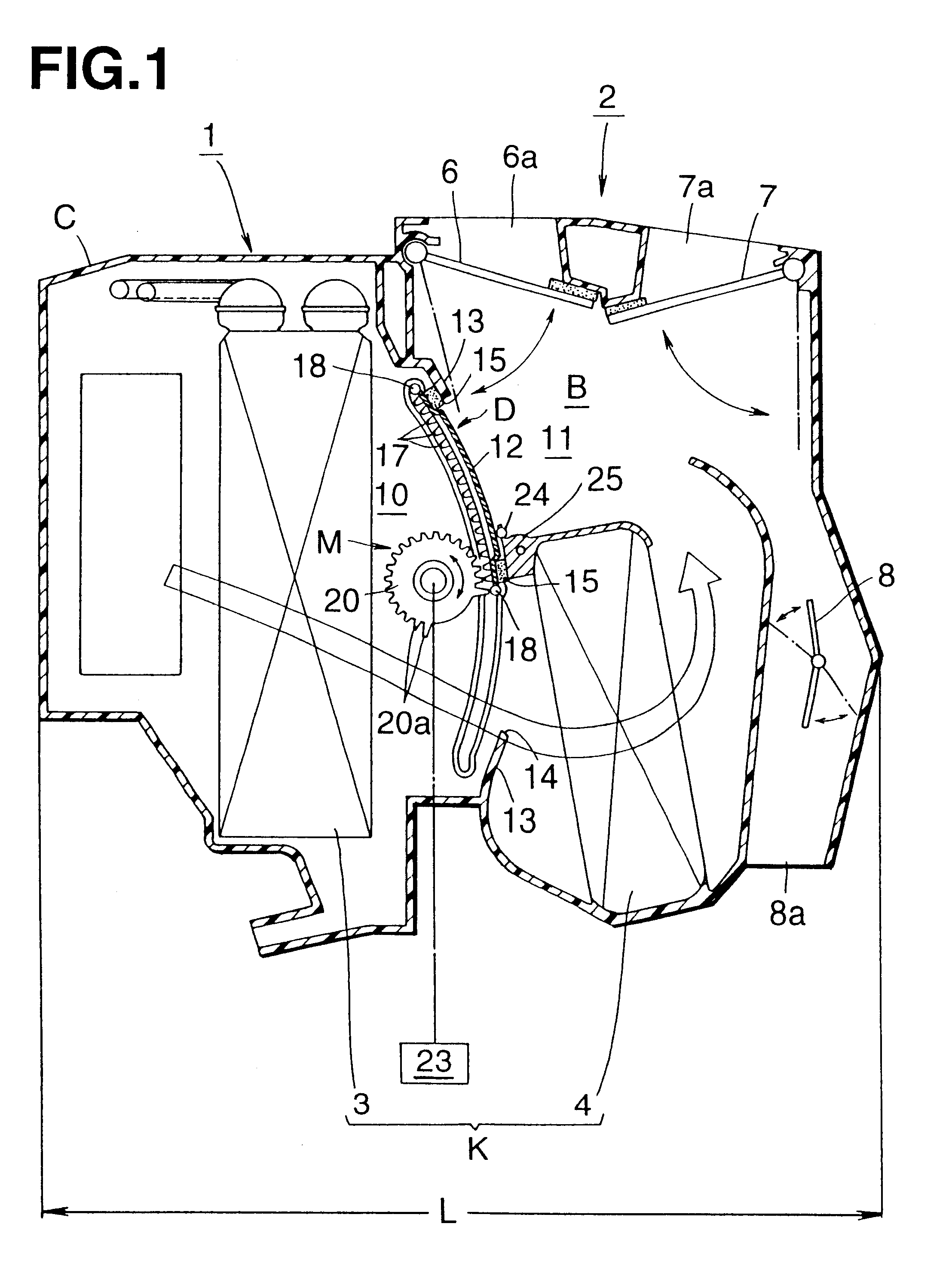 Door mechanism of automotive air conditioning device