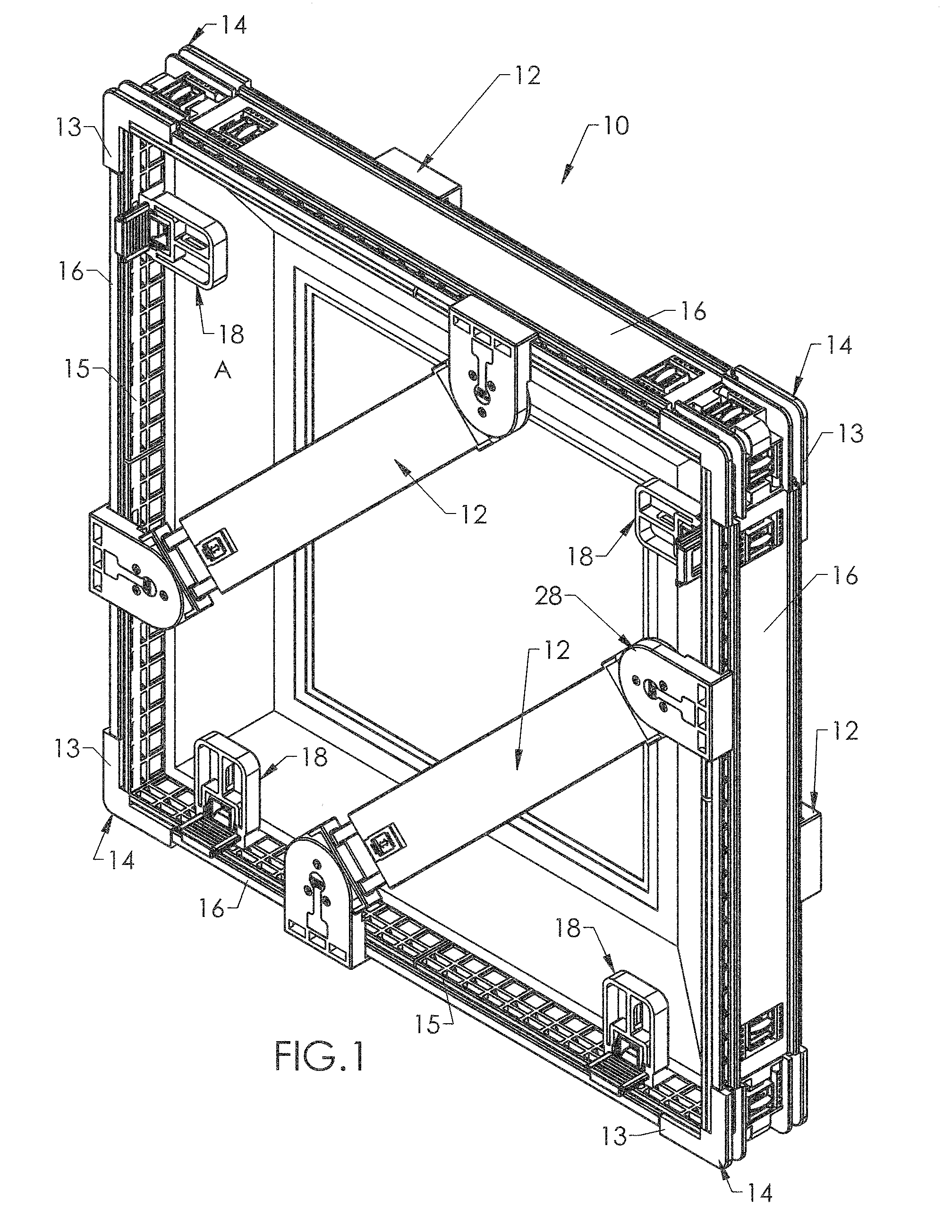 Adjustable, reusable packing crate