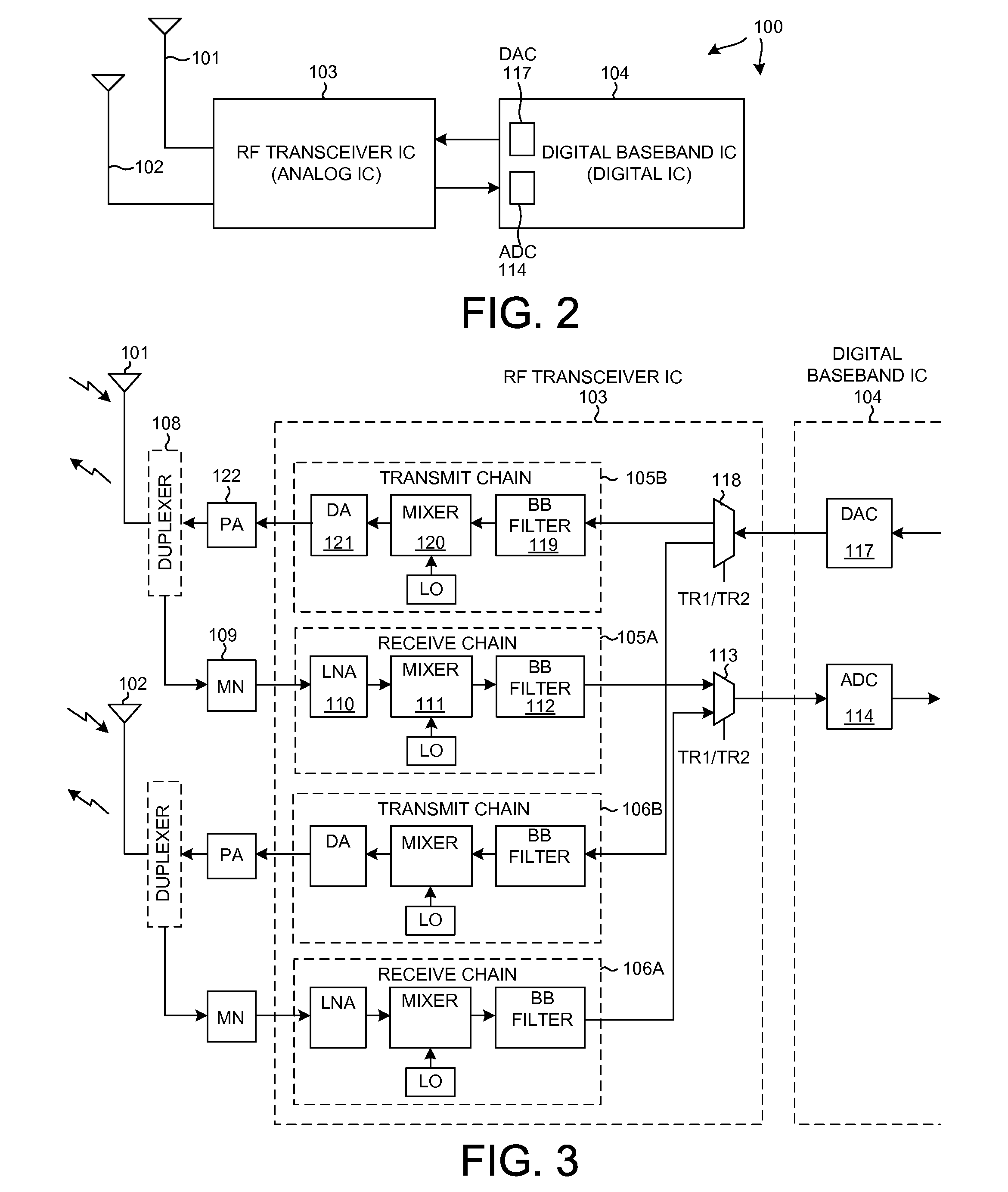 Reconfigurable wireless modem sub-circuits to implement multiple air interface standards