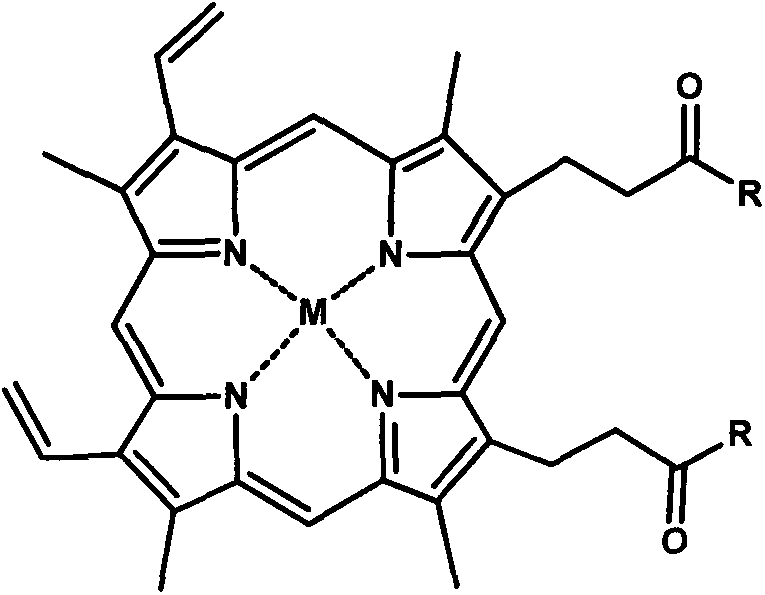 Use of novel amine compound modified protoporphyrin