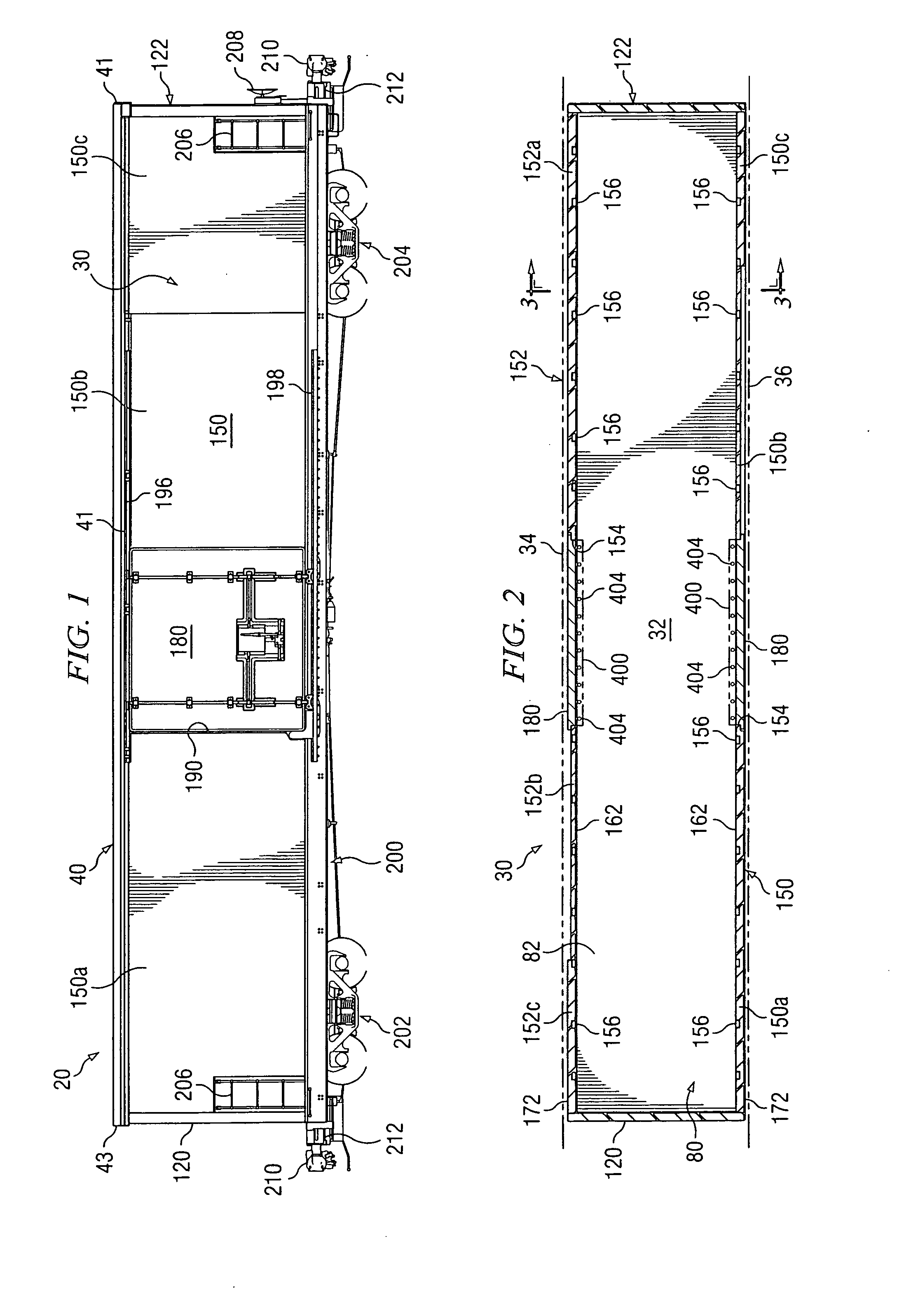 Boxcar with load restraint system