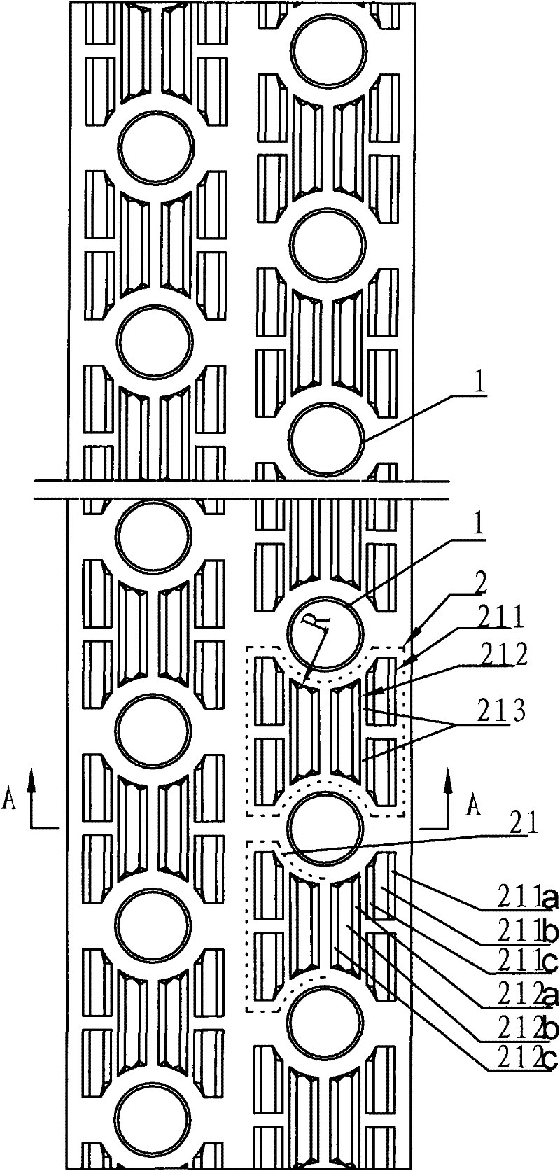 High-efficiency air-condition heat exchanger fin and heat exchanger