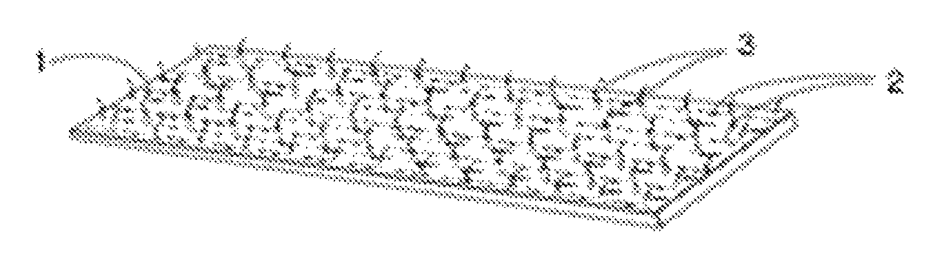 Material with self-locking barbs