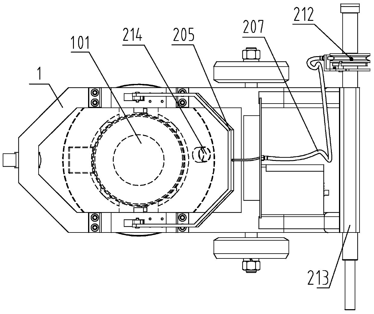 Stripping device used for ground dirt removal of nuclear facility