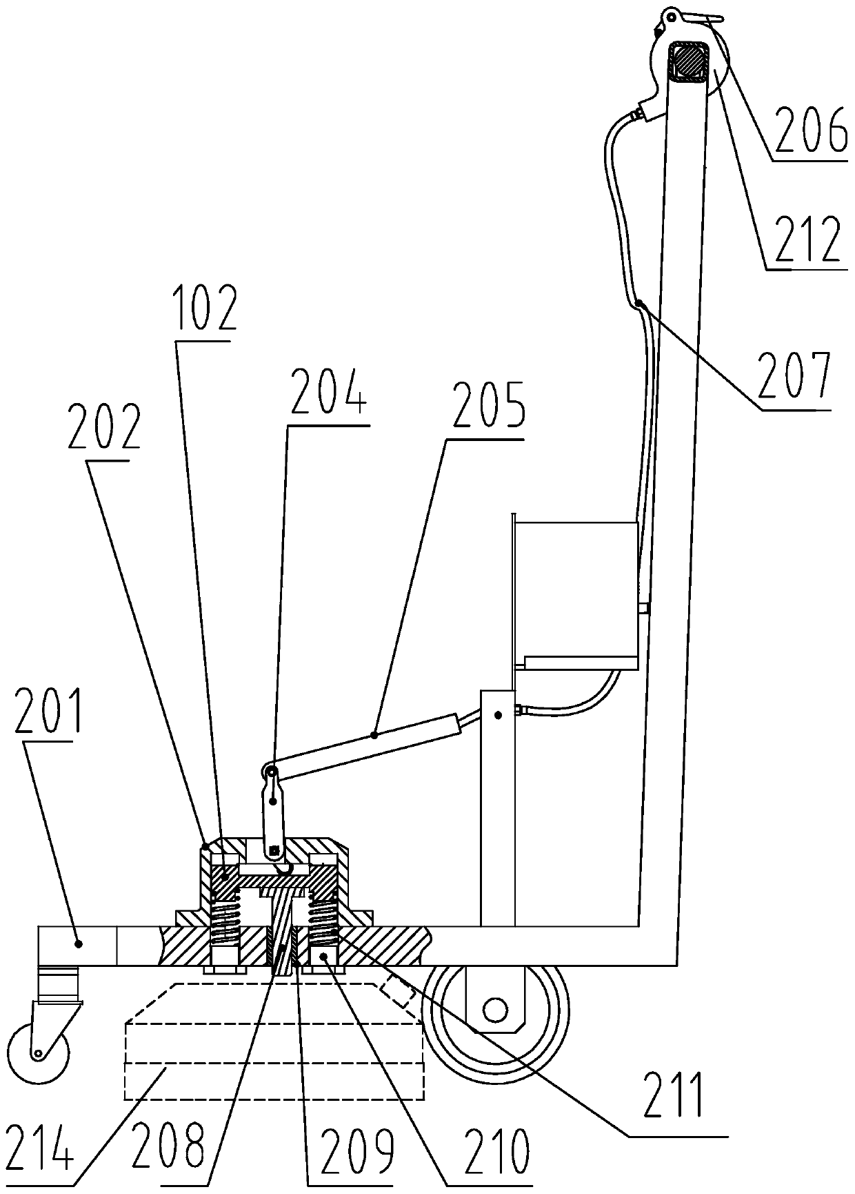 Stripping device used for ground dirt removal of nuclear facility