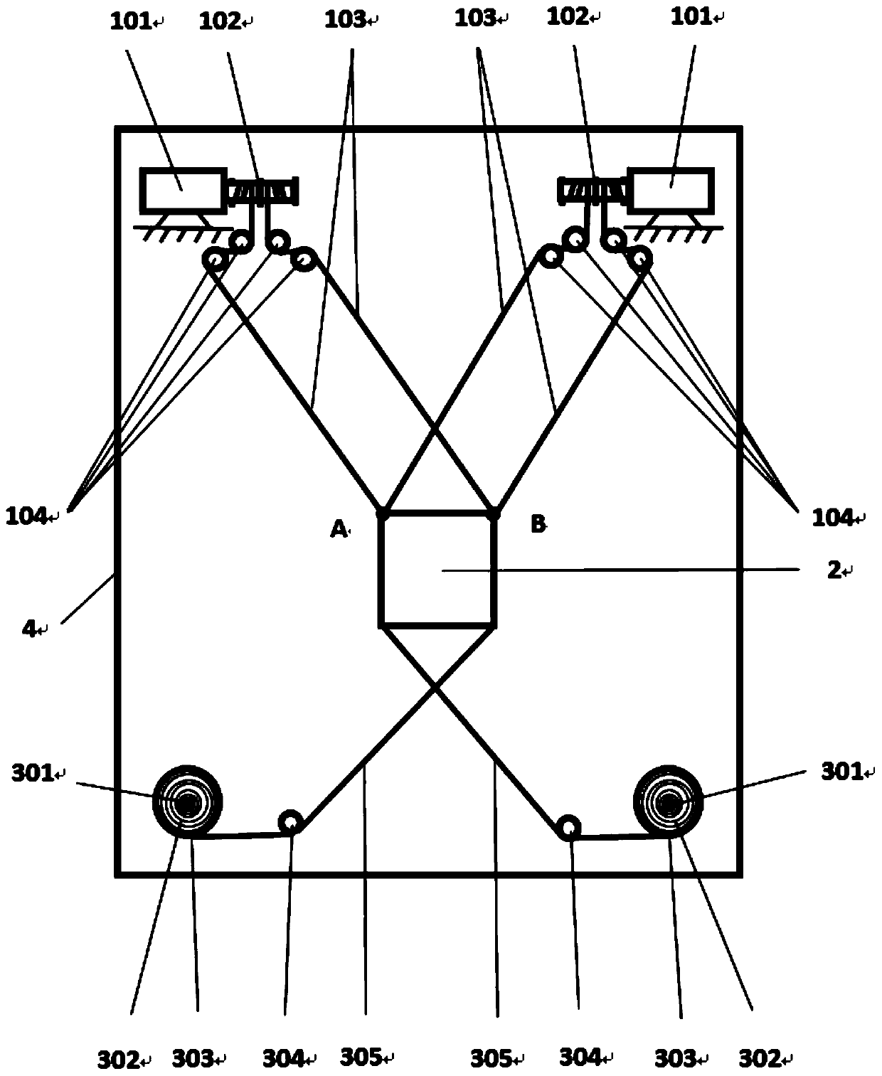 Cable traction translational motion platform and method for large-scale facade operation