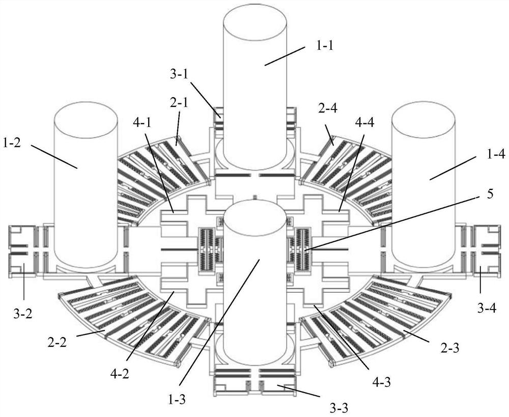 A silicon micromachined gyroscope with a four-column mass