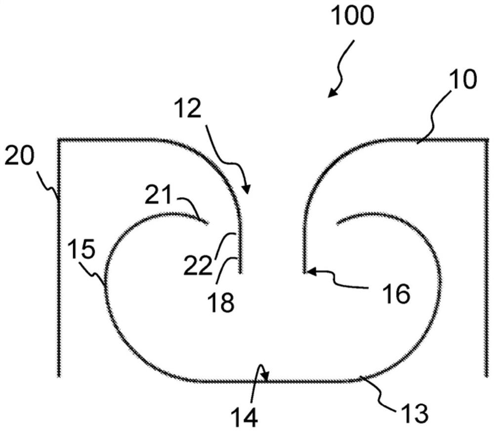 Separating unit having an impaction surface