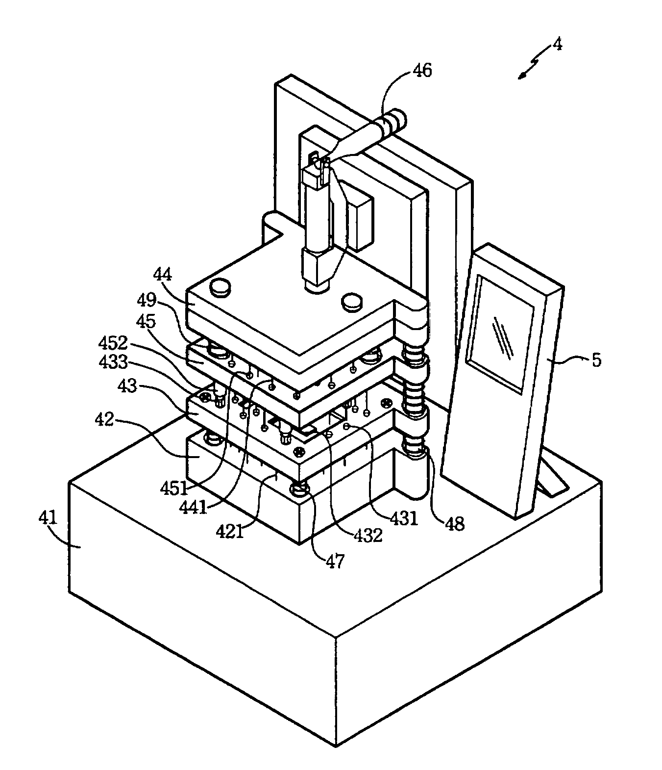 Test apparatus for testing operation of a printed circuit board