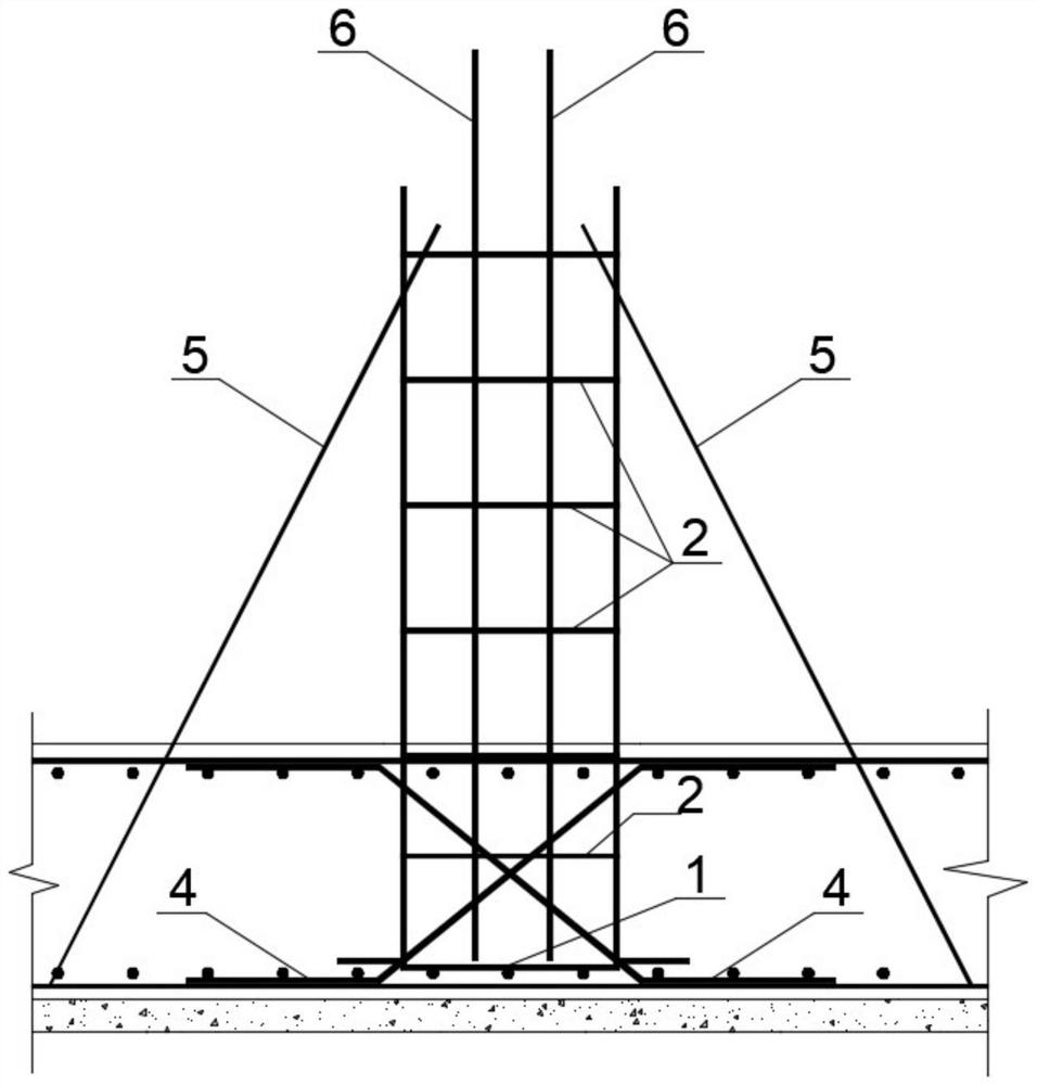 A construction method for inserting bars in frame structure columns