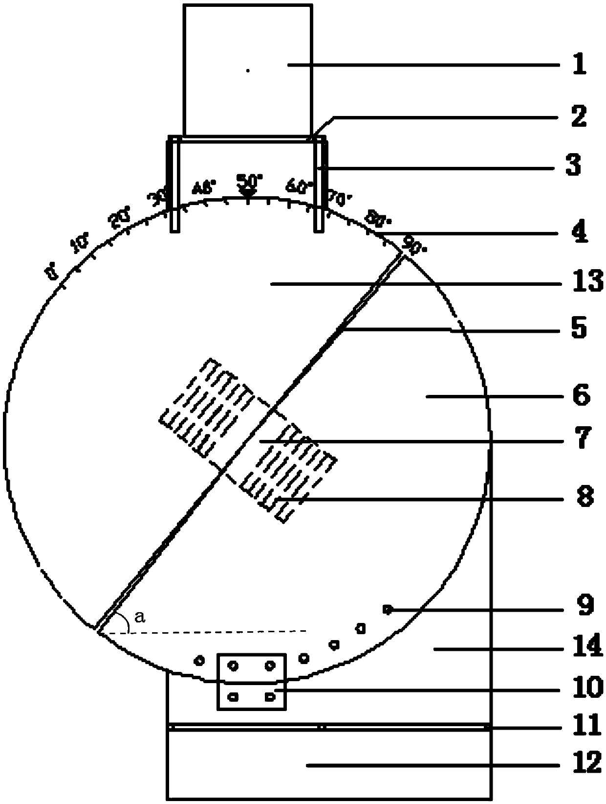 Device for measuring shearing strength index of rock-soil specimen and measuring method