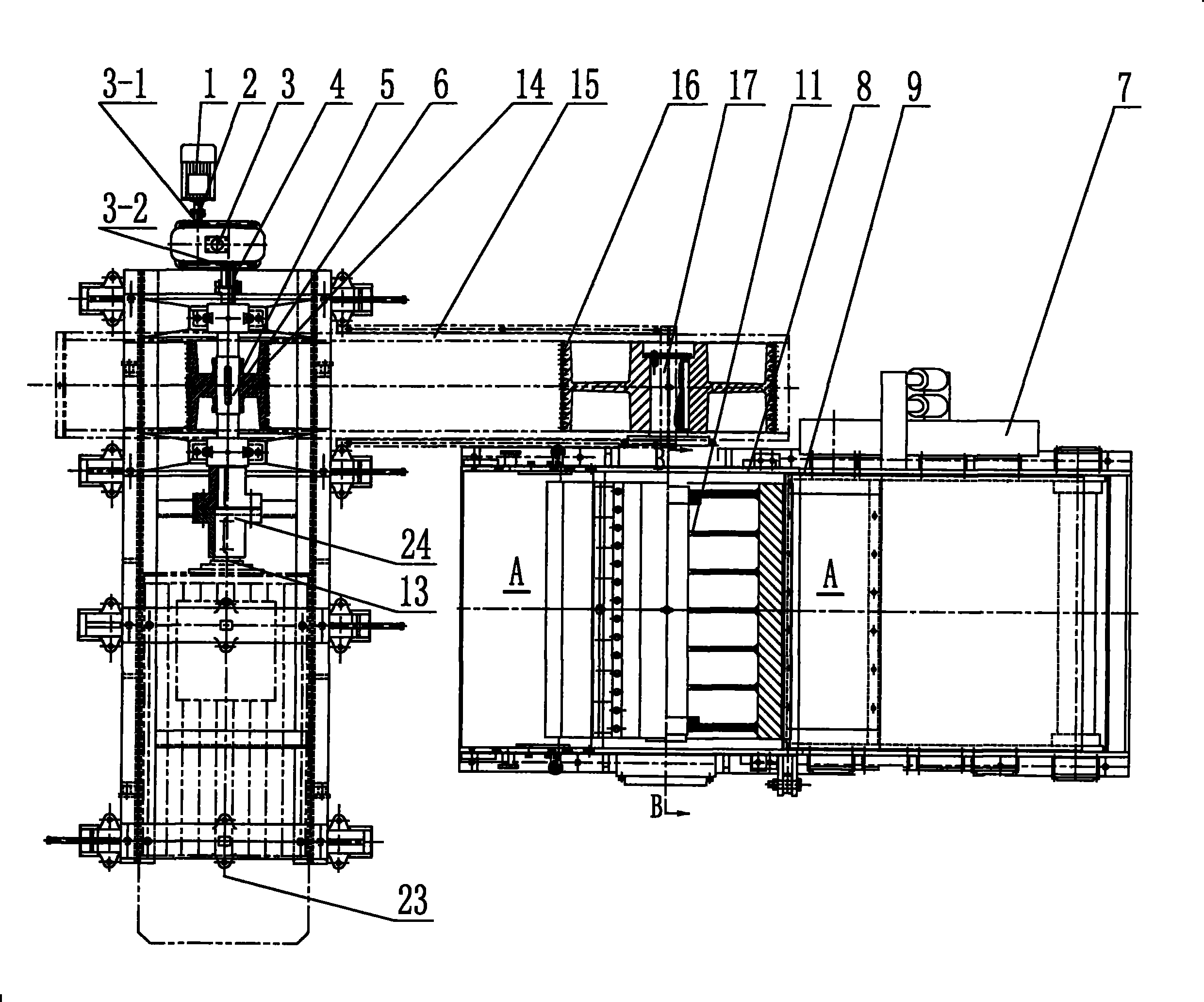 Auxiliary tool changing device of drum type chipper