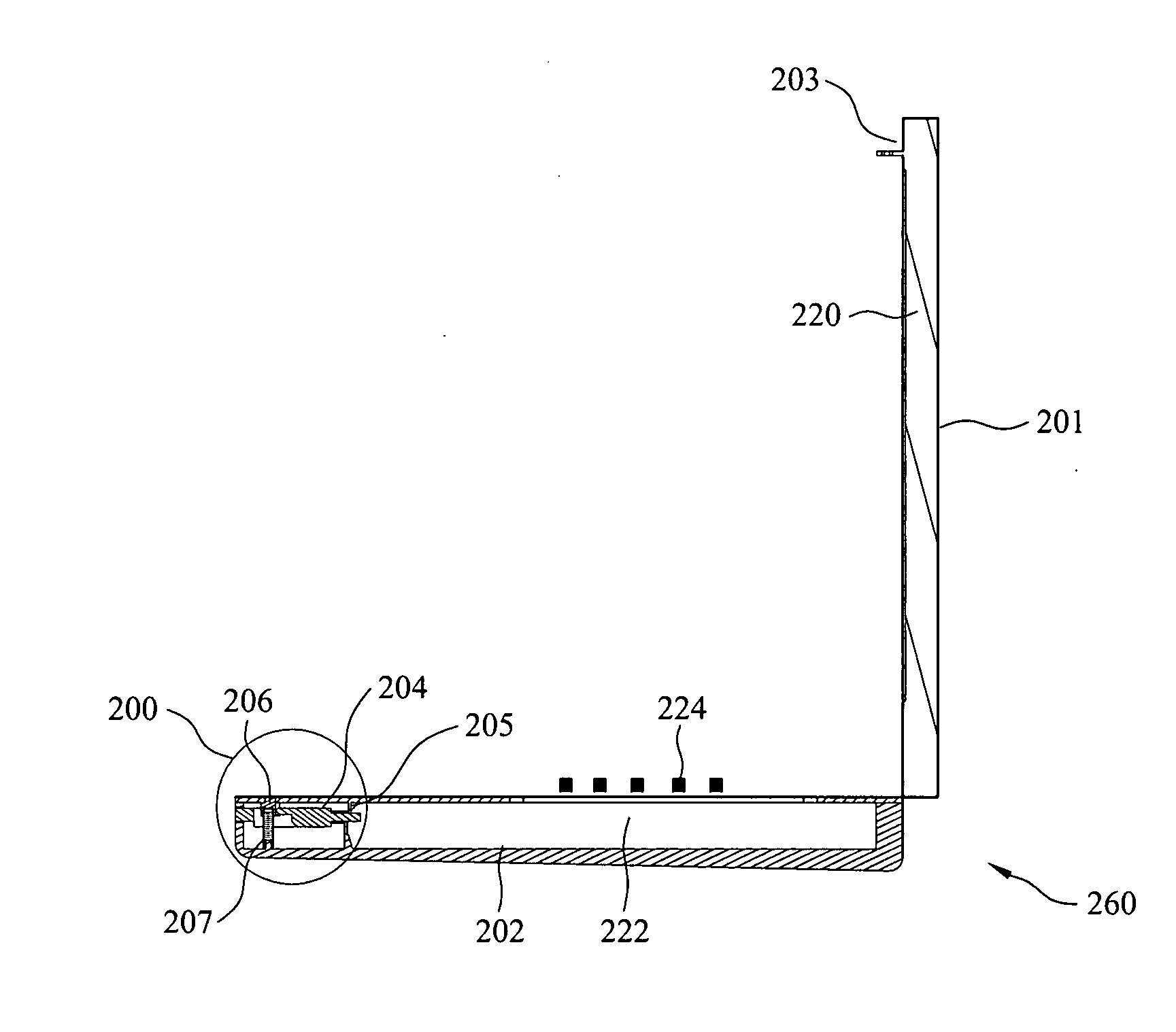 Case structure of portable electronic device