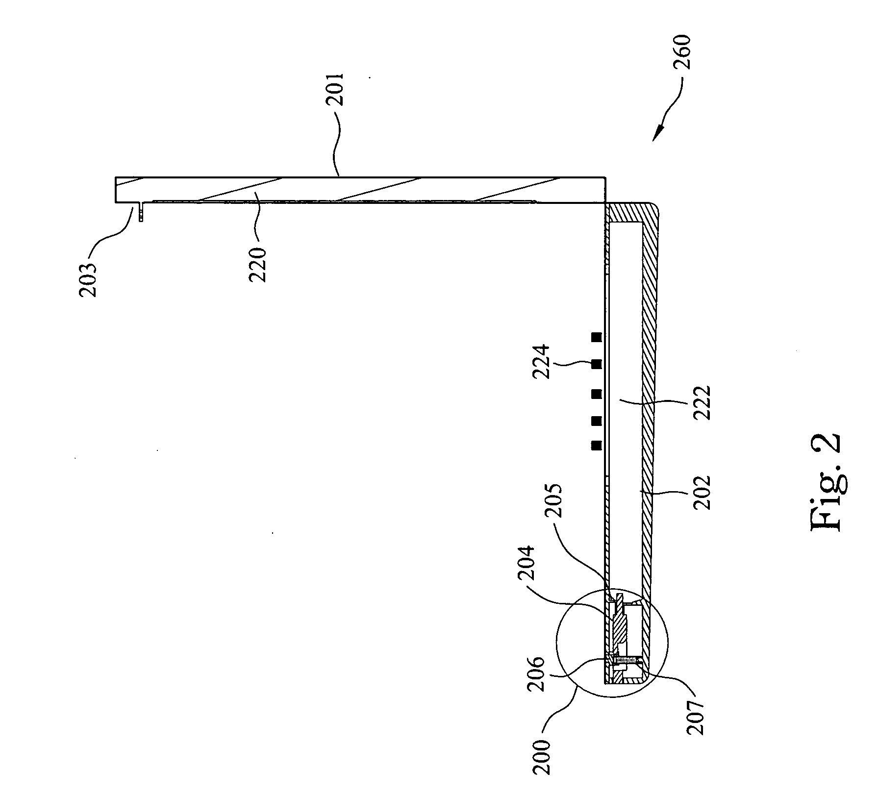 Case structure of portable electronic device