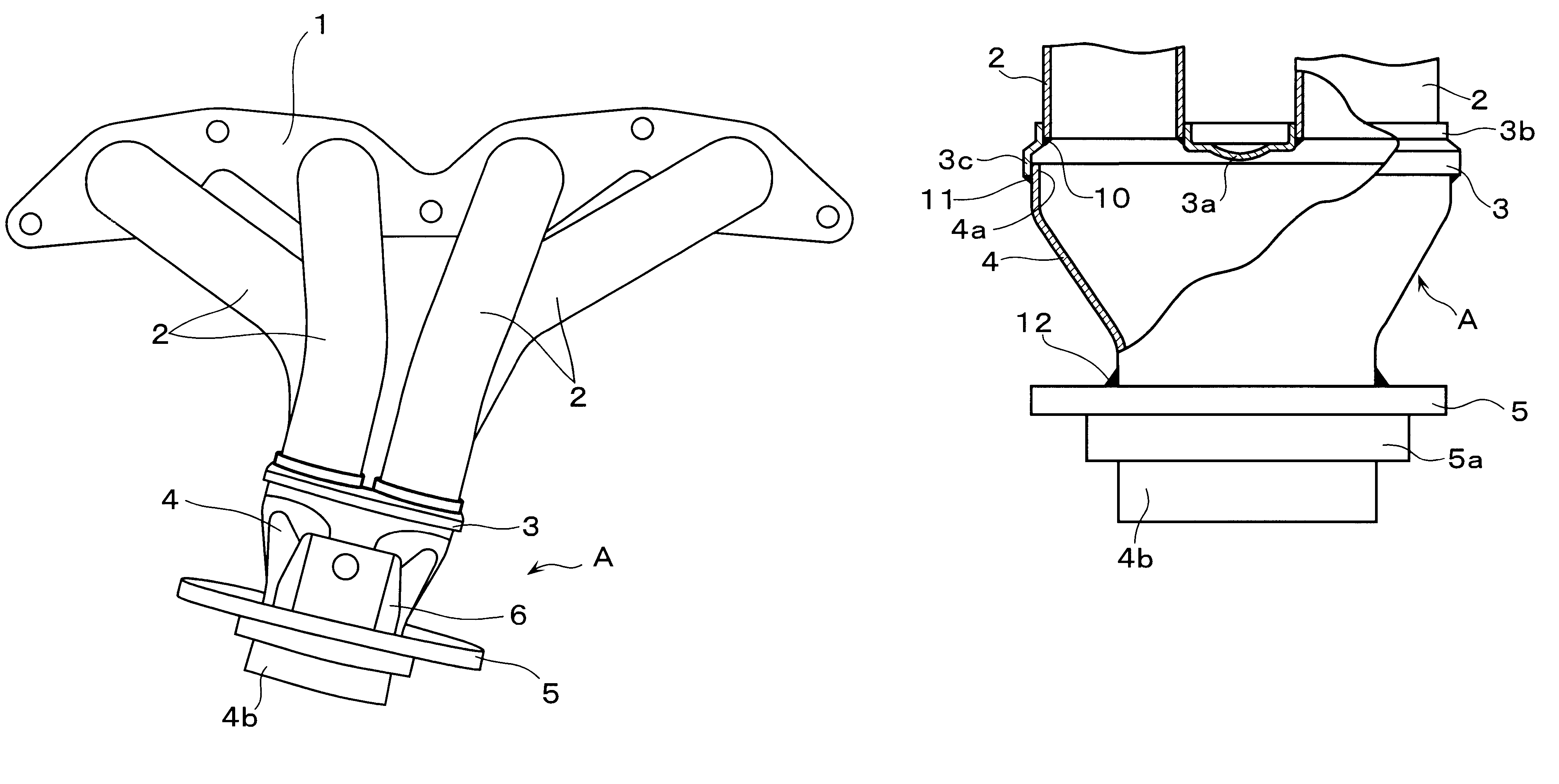 Exhaust pipe assembly for multi-cylinder internal combustion engine