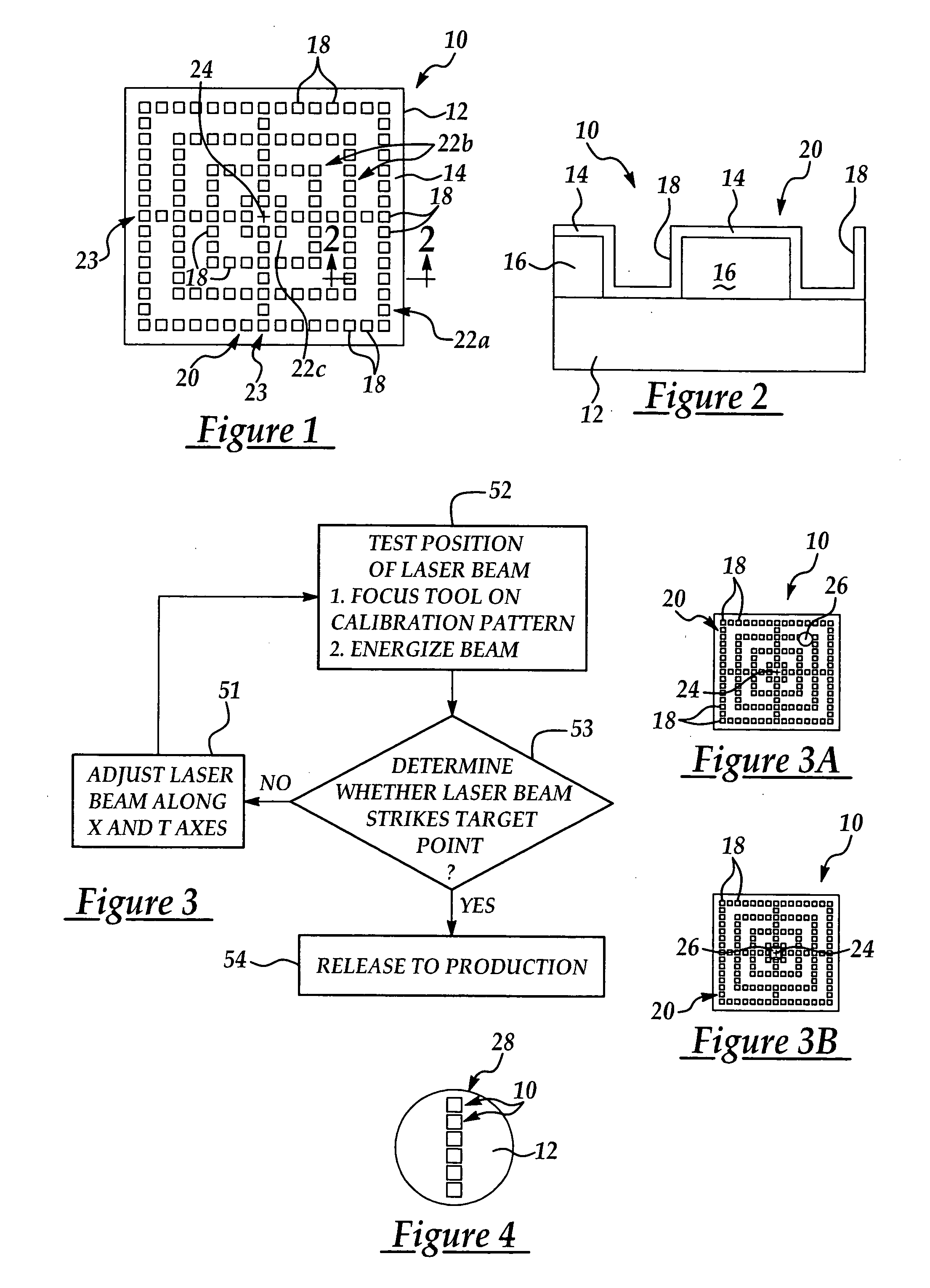 Test device and method for laser alignment calibration