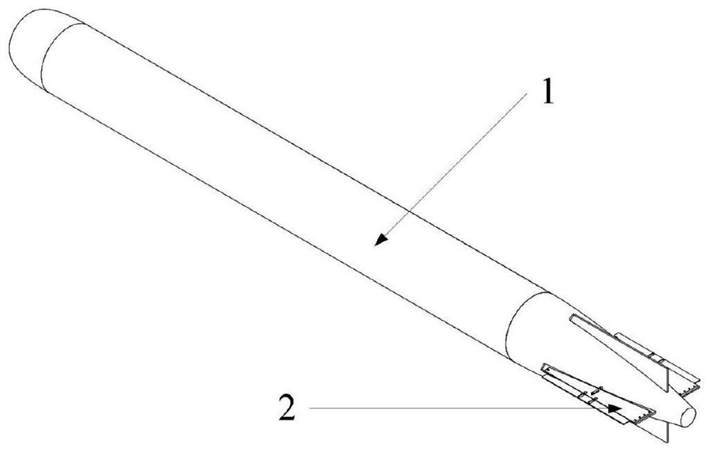 A lateral pop-up stabilization device for a revolving body type AUV horizontal fin