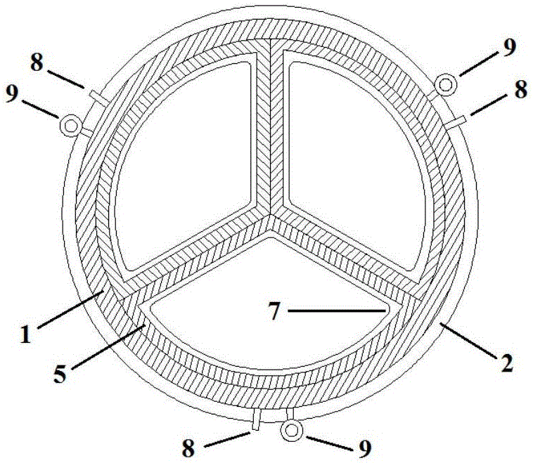 Rigid wall airbag pressure-bearing eccentric compression rod piece