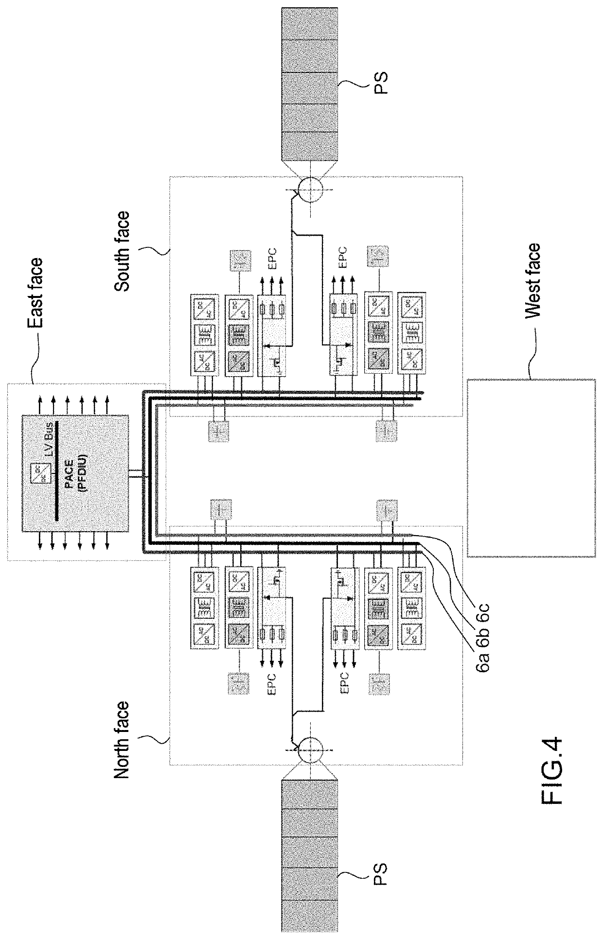 Electrical power distribution integrated into a satellite structural panel