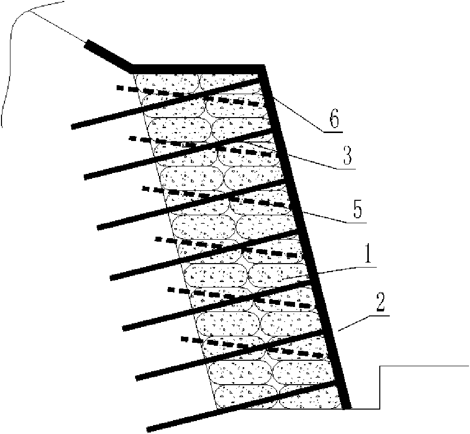 Method and structure for constructing permanent retaining wall by woven fabric bags filled with soil