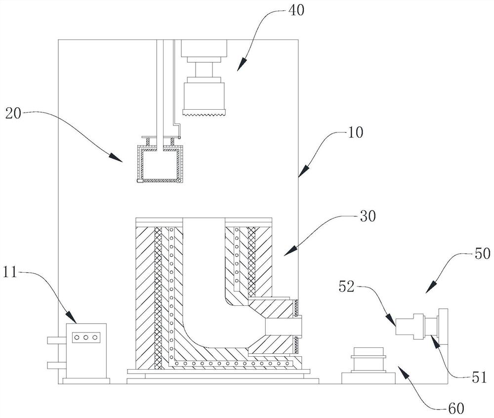 Device for preparing high-strength alloy through semi-continuous extrusion of metal powder and preparation process