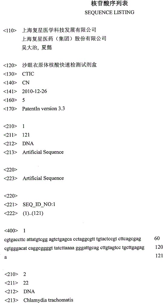 Chlamydia trachomatis nucleic acid rapid detection kit