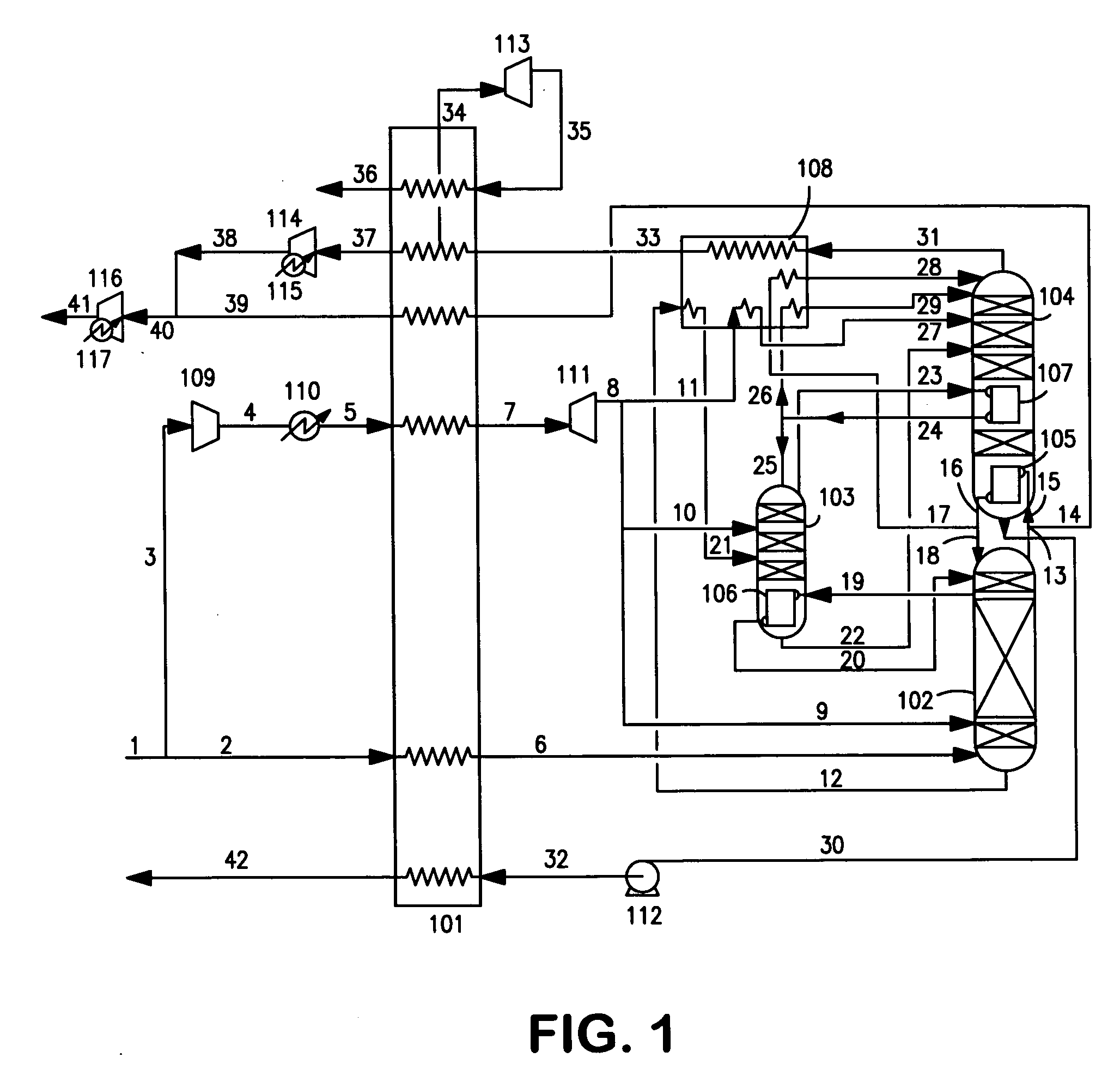 Cryogenic air separation process with excess turbine refrigeration