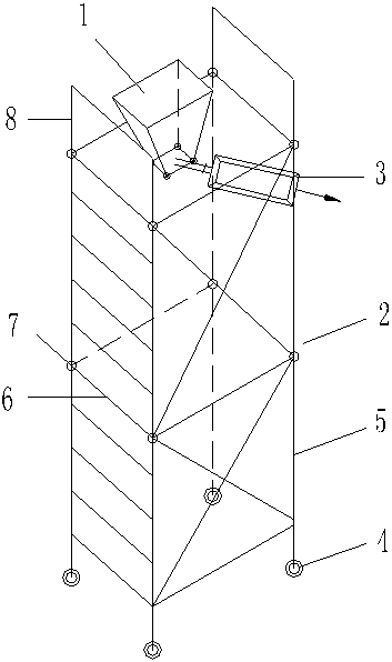 Pouring device and method for interlamination secondary structure concrete