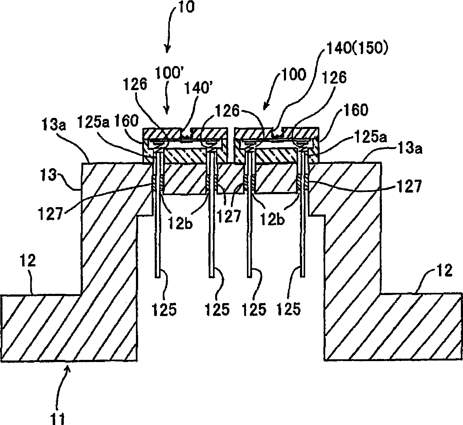Gas sensor chip and gas sensor provided therewith