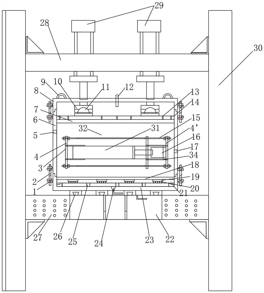 Soil nail drawing interface shear test device and shear test method