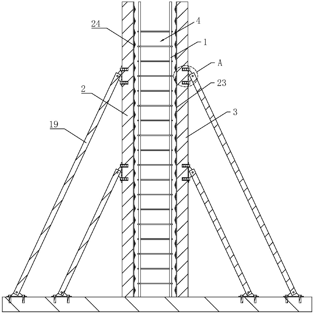 Superimposed slab shear wall structure