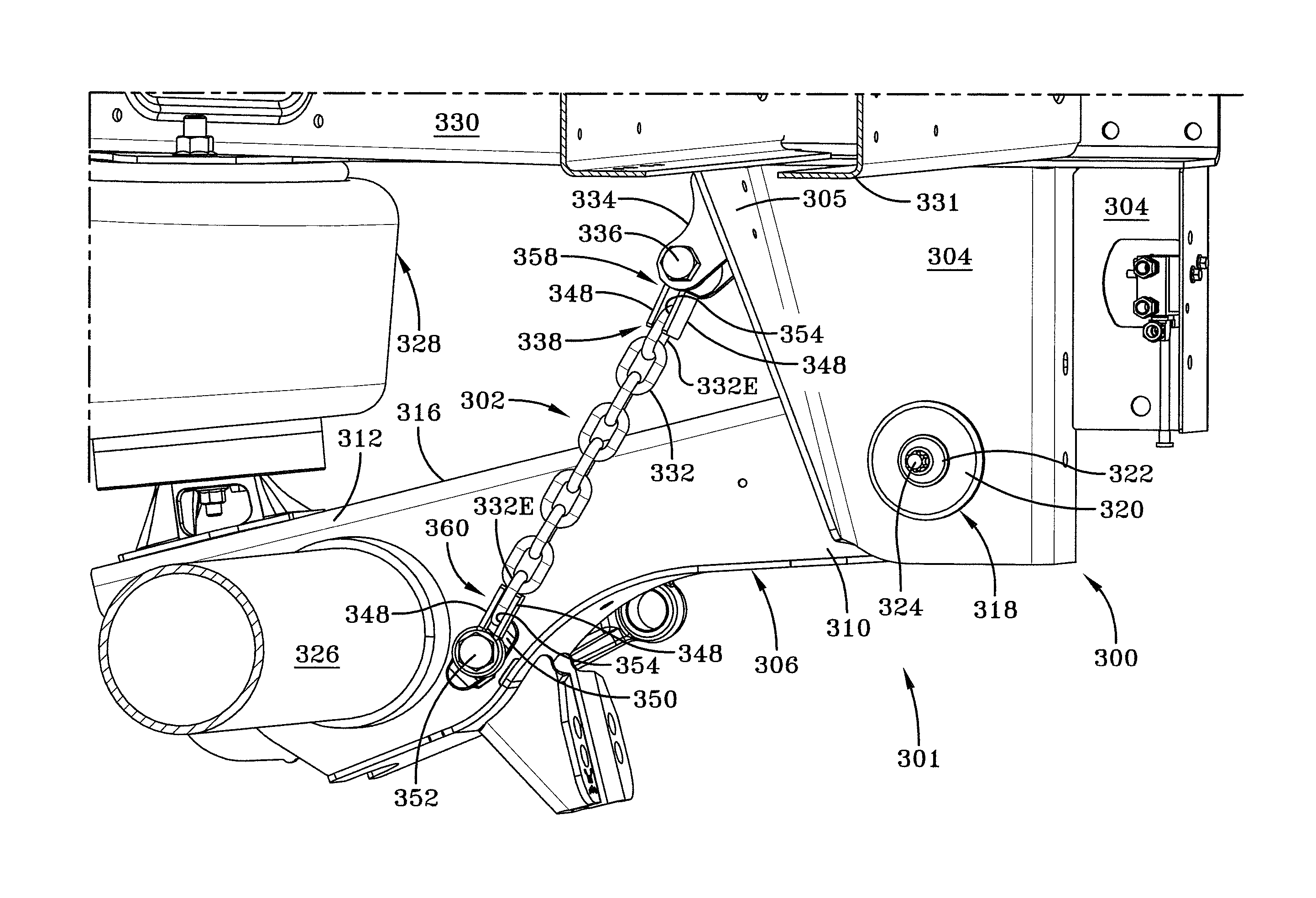 Mechanical stop for axle/suspension systems