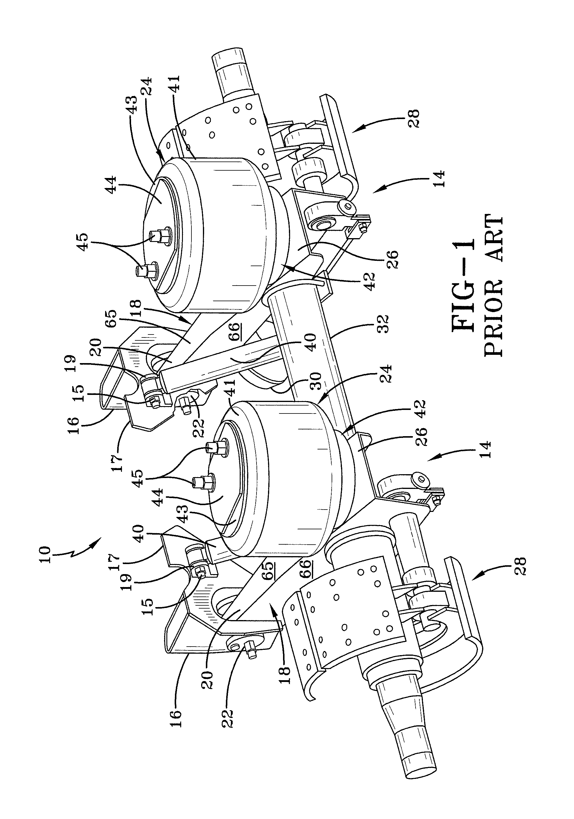 Mechanical stop for axle/suspension systems