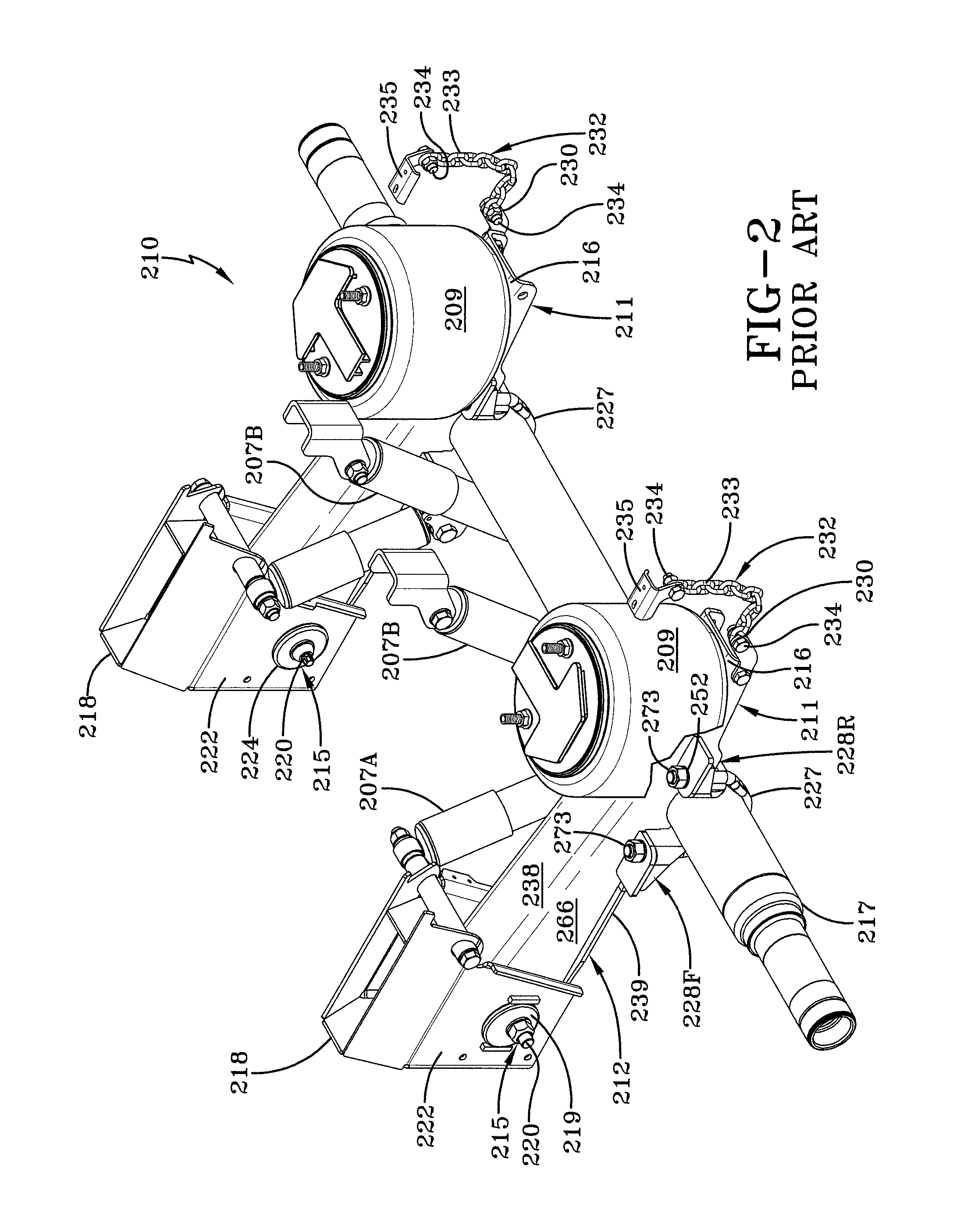 Mechanical stop for axle/suspension systems