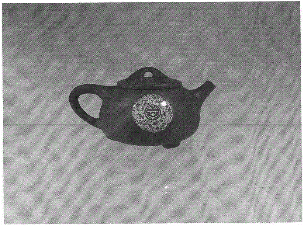 Method for drawing enamel on purple stoneware