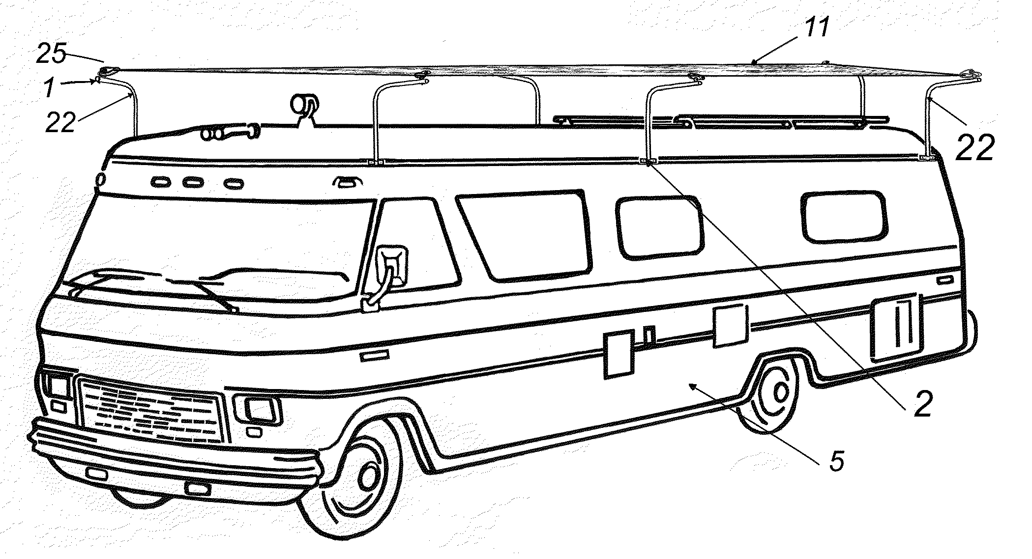 Recreational Vehicle (RV) Portable Sunscreen Canopy